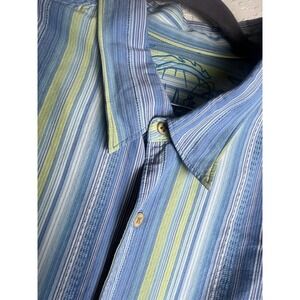 Tommy Bahama Silk Shirt Mens XXL Blue Long Sleeve Camp‎ Cruise Beach Vacation
